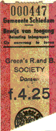 The Golden Earring show ticket#4228 October 25 1969 Schiedam - Zaal Arcade